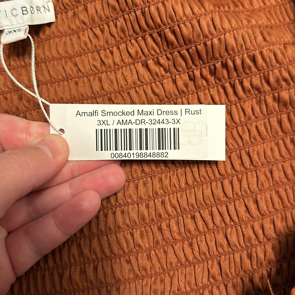 Baltic Born Amalfi Smocked Maxi Dress in Rust - Picture 6 of 12